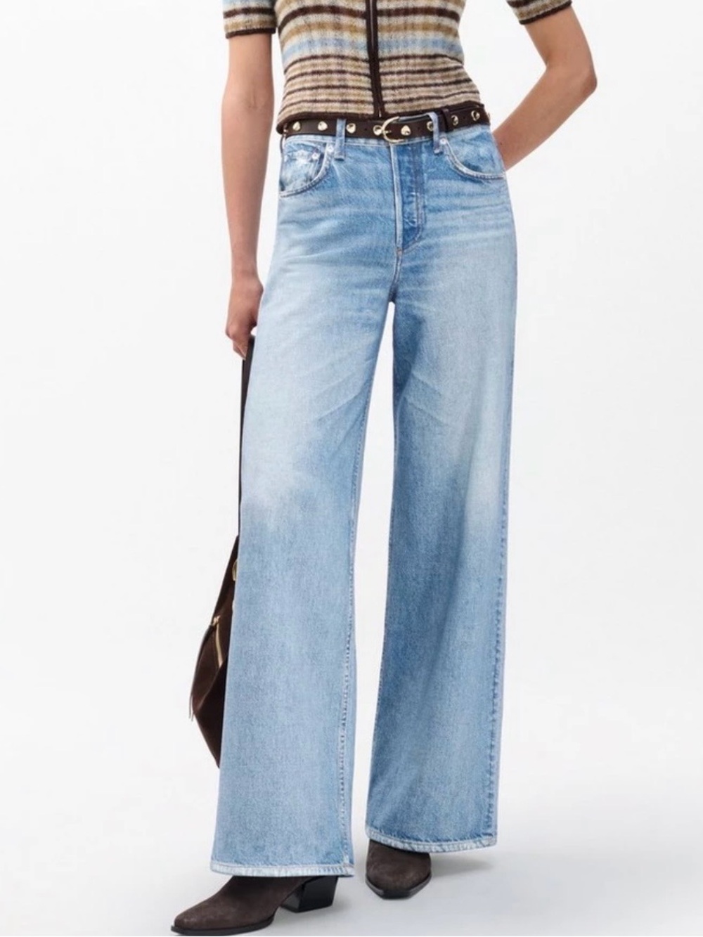 Rag and Bone rb Miramar Sofie Wide-Leg Pant Sweatpant Jeans size 24 inseam 30”